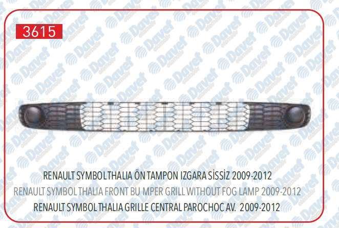 PLEKSAN 3615 Tampon Alt Izgara On Sisli Renault Symbol Thalia 9 -12 -